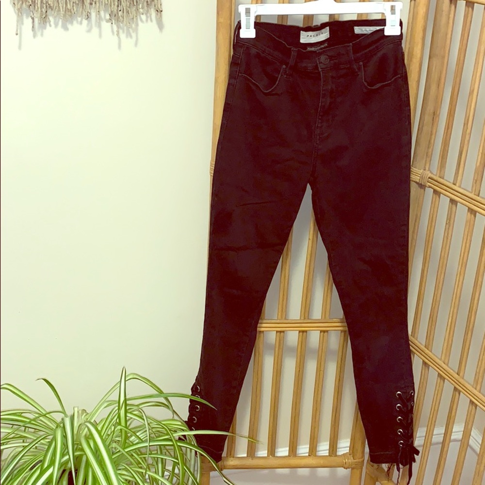 Pacsun High Rise Lace Up Ankle Denim